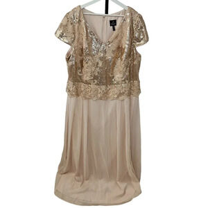 Adrianna Papell Womens Plus  Size Sequin Maxi Dress Size 24W